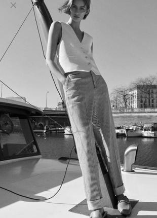 Zara зара оригінал штани штани смужку смугасті штани