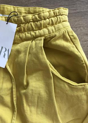 Zara зара оригінал шорти шорті класичні жовті жовтого m шортики10 фото