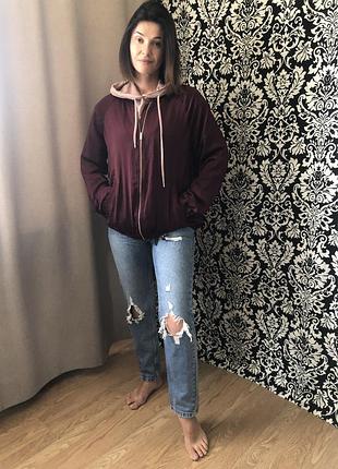 Куртка бомбер марсала осінь