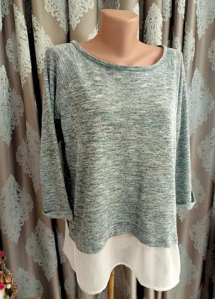 Тонкий светр, комбінована блуза. 1+1= 50% знижки на 3ю річ.