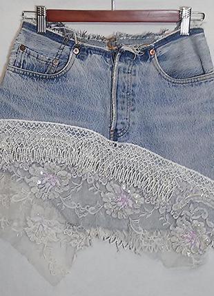 Lamis khamis london, юбка джинс короткая мини кастомайзинг3 фото