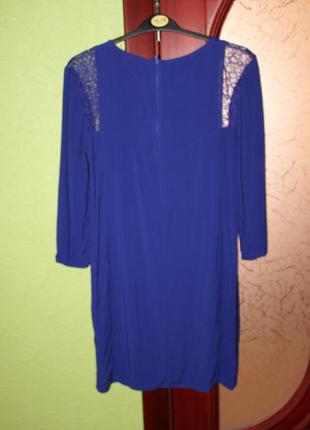 Красивое синее платье, вискоза, наш 40-42 размер xs, s, от h&amp;m6 фото