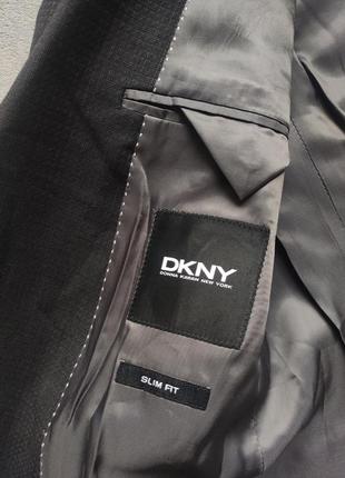 Стильный графитовый качественный шерстяной приталенный пиджак жакет dkny4 фото