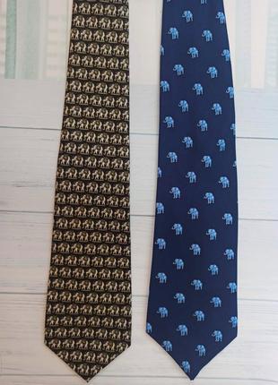 Шелковые галстуки с милыми слониками