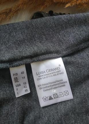 Luisa cerano сіра натуральна кофта футболка буза лонгслів джемпер з паєтками  10-12 s m7 фото