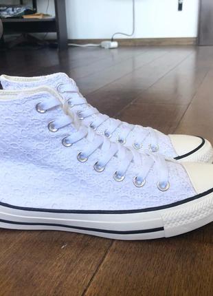 Высокие белые кеды converse (оригинал) р. 39.5