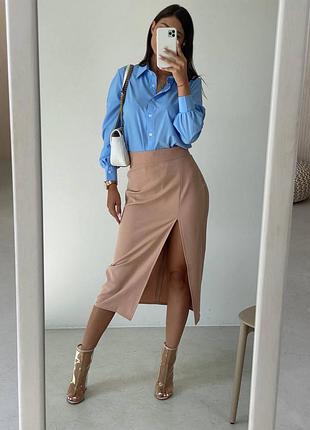 Стильний костюм сорочка + спідниця