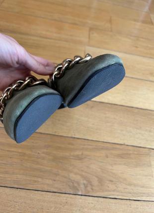 Sigerson morrison темно-зеленые замшевые лоферы туфли с цепью 37 размер4 фото