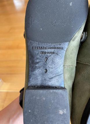 Sigerson morrison темно-зеленые замшевые лоферы туфли с цепью 37 размер9 фото