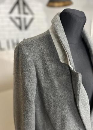Пальто серое пальто классическое пальто сіре класичне пальто zara зара6 фото