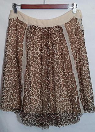 Kookaї, юбка шелк в цветочный, но типа в леопардовый принт