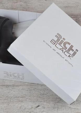Ботинки женские кожаные richi black на платформе демисезонные8 фото