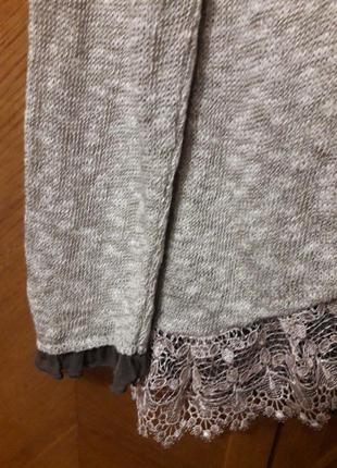 Fair ladi брендовый свитер в винтажном стиле с кружевом и шнуровкой6 фото