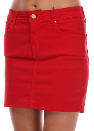 Красная мини юбка от colins. размер m-l. состояние новой ! супер распродажа !1 фото