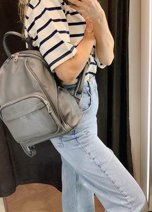 Кожаный женский городской итальянский рюкзак самый популярный4 фото