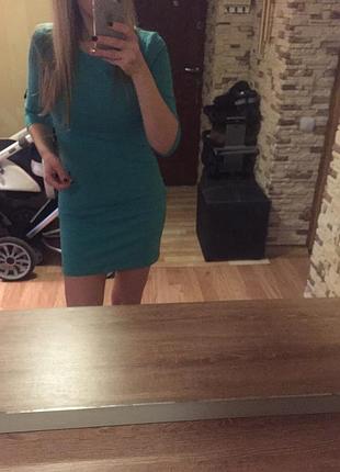 Бірюзове плаття трикотажне