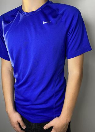 Nike спортивна футболка синя сітчаста2 фото