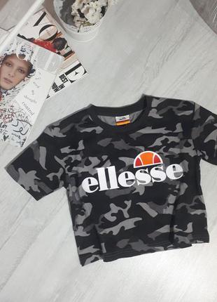 Топ ellesse кроп-топ мілітарі/футболка. топ ellesse. оригінал ellesse2 фото