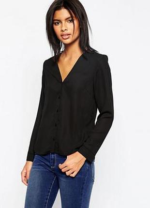 Черная шифоновая блуза asos