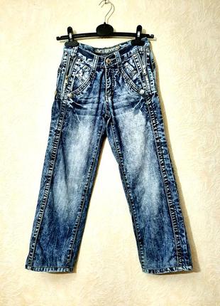 Vigoocc турция стильные джинсы укороченные бриджи капри синие мужские w23, l34 38/40