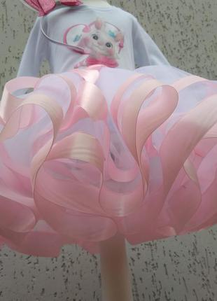 Сукня зайченя наряд зайчика костюм зайця для дівчинки рожевий фатиновая спідниця3 фото