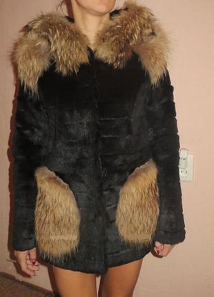 Шубка кролик з єнотом