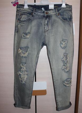 Стильные джинсы бойфренды рваные , джинси mango2 фото