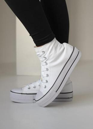 Converse високі жіночі кеди конверс білі6 фото