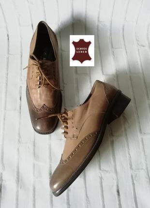 Броги, туфли на шнурках из натуральной кожи-люкс. италия - lario 18981 фото
