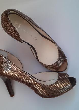 Anne klein туфли, большой размер, устойчивый каблук, нарядные, открытый палец 40 - 41