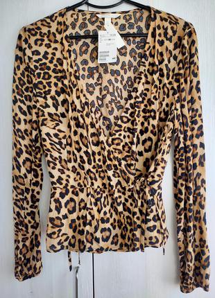 Нова блузка з леопардовим принтом h&m розмір м. нова з бірками.3 фото