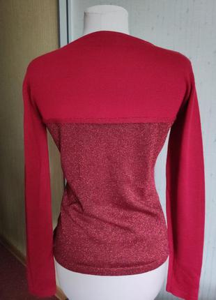 Свитер пуловер джемпер красный цвет люрекс5 фото