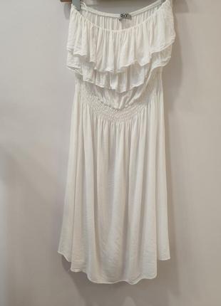 Біле тонке літнє плаття сарафан з батисту2 фото