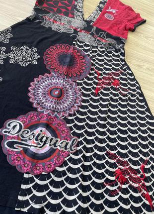 Платье desigual в восточном стиле,вышивка журавли,красно-черное2 фото