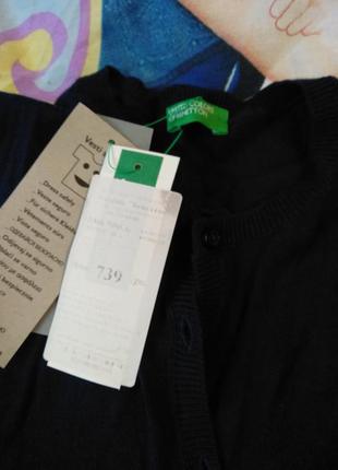 Кофточка на пуговицах benetton темно-синяя 3