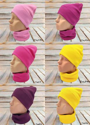 Кольори*демісезонна шапка рубчик і хомут,снуд, фіолетова,рожева,фуксія,пудра,біла3 фото