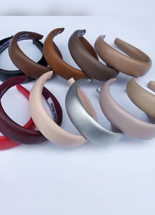 Обруч обьемный экокожа кожаный ободок кожа