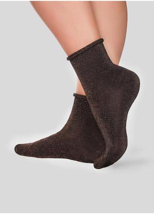 Шкарпетки люрекс чорні сріблясті ошатні нові. Розмір 38-401 фото
