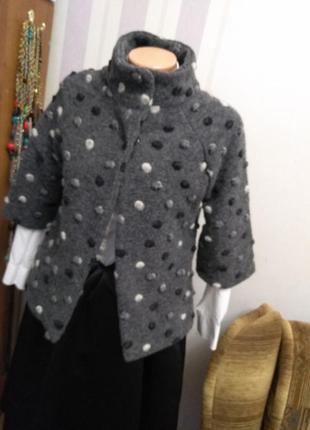 Шерстяной жакет пиджак пальто накидка кардиган кофта италия9 фото