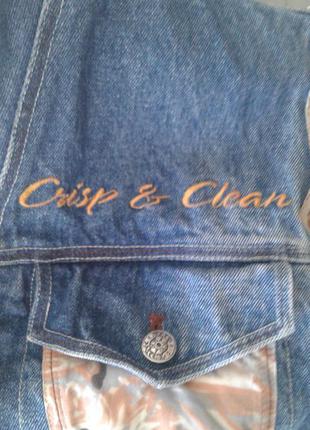 Винтажный джинсовый жилет с капюшоном на подкладке expressions батал10 фото