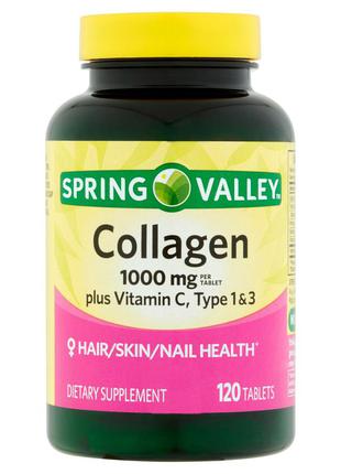 Американский коллаген+ витамин с  для кожи,волос и ногтей от spring valley,сша1 фото