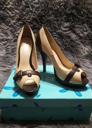 Шикарные кремовые туфли лодочки с открытым носком на высоких каблуках, элегантные туфли на высоком каблуке и платформе2 фото