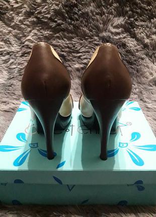 Шикарные кремовые туфли лодочки с открытым носком на высоких каблуках, элегантные туфли на высоком каблуке и платформе3 фото