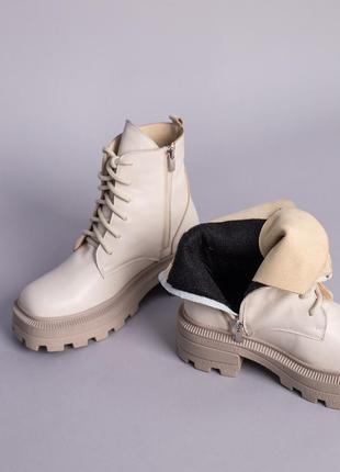 🍁демисезонные высокие ботинки на шнуровке в  натуральной коже😍1 фото