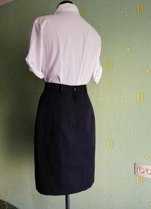 Темно синяя классическая юбка. юбка. спідниця класична.6 фото
