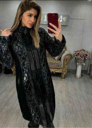 Шикарное пальто, люкс качество,стамбул,камни+ трикотаж, размер 5 хл.