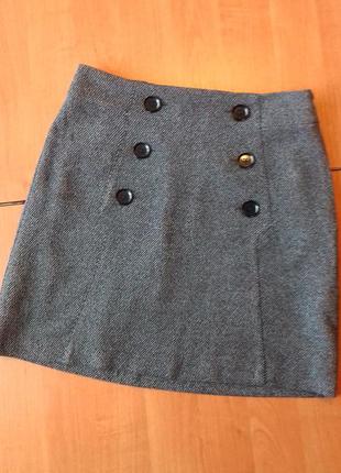 Классная теплая мини юбка, 10 размер.1 фото