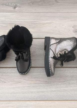Зимові черевички на мутоне срібло❗❤️❤️❤️ останній розмір 35!5 фото