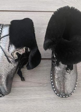 Зимові черевички на мутоне срібло❗❤️❤️❤️ останній розмір 35!8 фото