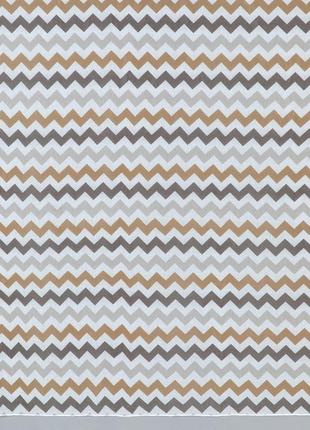 Тюль кристалон бело-коричневого цвета с рисунком